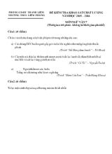 Đề kiểm tra khảo sát chất lượng năm học 2015  2016 môn Ngữ văn 7 (thời gian 60 phút  không kể thời gian phát đề) - Trường THCS Liêm Phong